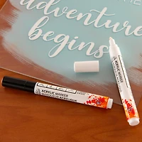 Acrylic Marker Kit - Reversible Tip, Black & White, 2 Pieces