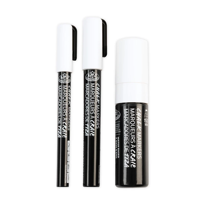 Chalk Marker Kit - Assorted Tips, White, 3 Pieces