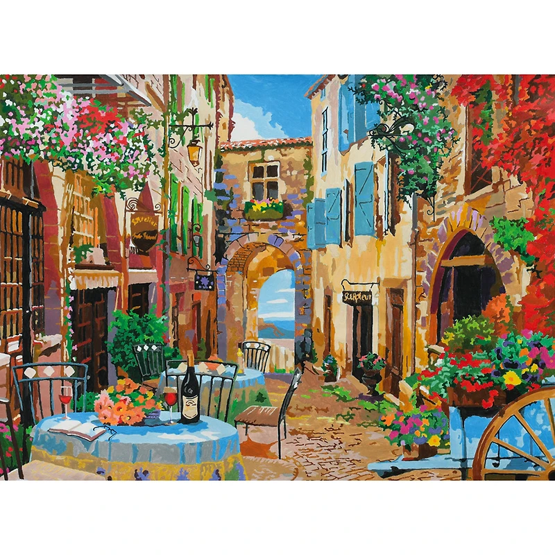Peinture à numéros - village français, grand format