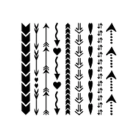 Mixed Media Stencil - Arrows & Hearts, 6 x 6 in.