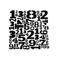 Mixed Media Stencil - Numbers, 6 x 6 in.