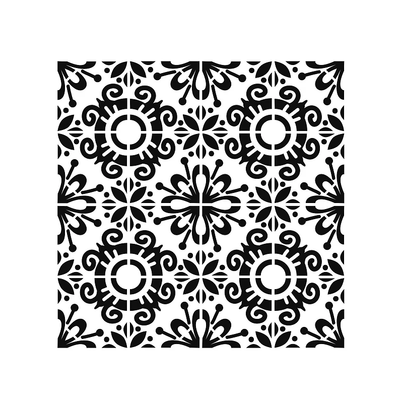 Mixed Media Stencil - Fantasy Tile, 6 x 6 in.