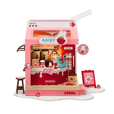 Mini maison DIY - Lait aux fraises