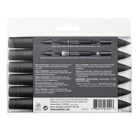 6-Piece Double-Tip Promarker Marker Set - Black & Blender