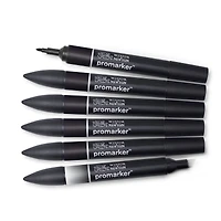 6-Piece Double-Tip Promarker Marker Set - Black & Blender