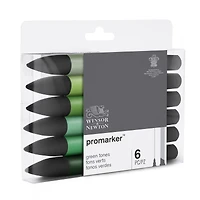 6-Piece Double-Tip Promarker Marker Set - Green Tones