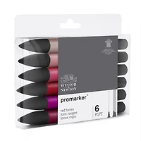 6-Piece Double-Tip Promarker Marker Set - Red Tones