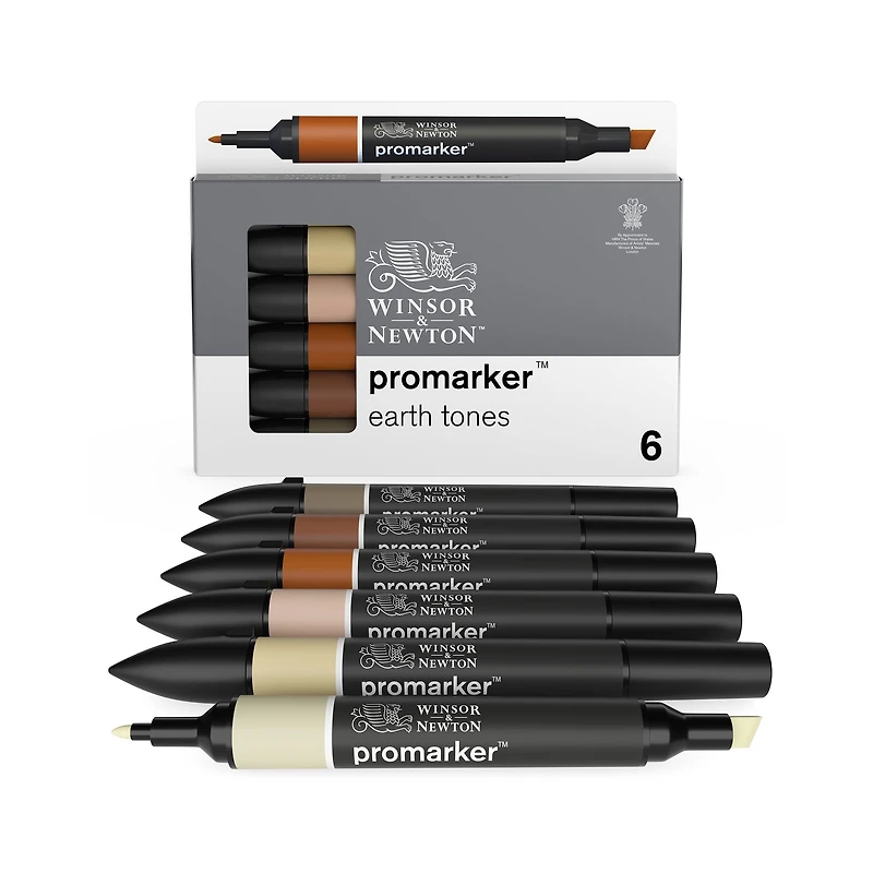 6-Piece Double-Tip Promarker Marker Set - Earth Tones
