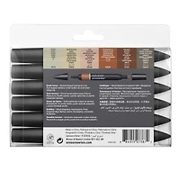 6-Piece Double-Tip Promarker Marker Set - Earth Tones