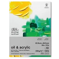 Oil and acrylic painting pad 230 g, canvas paper 9 x 12, 10 sheets