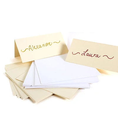 25 Place Cards 10 x 10 cm - White
