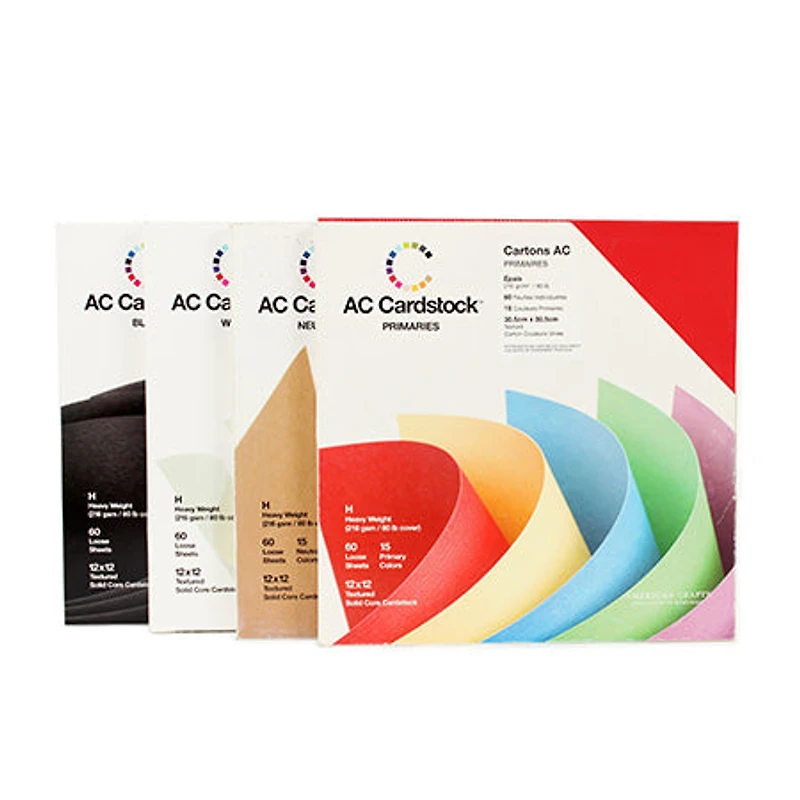 Set of 12x12 in cardstock sheets