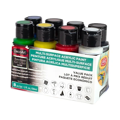 8-Pack Americana Multi-Surface Acrylic - Satin Finish