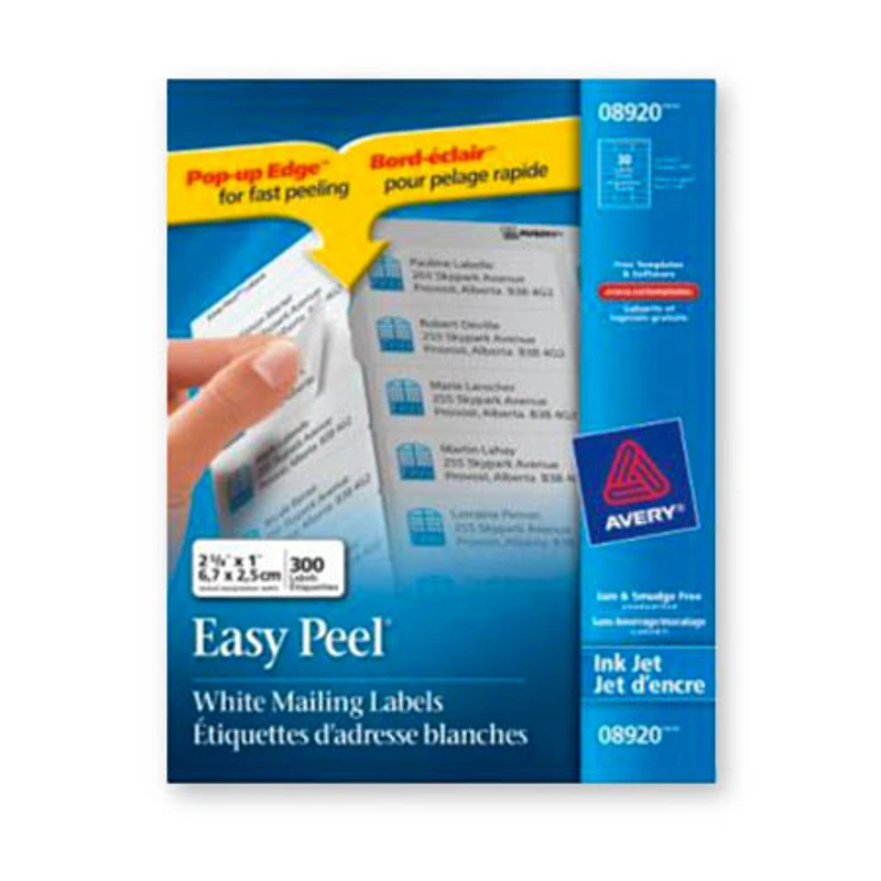 White address labels, 2,625" x 1" (300)