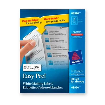 White address labels, 2,625" x 1" (300)
