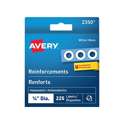 225-Pack Reinforcement Labels - White