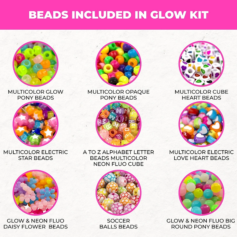 400-Pack Assorted Phosphorescent Beads