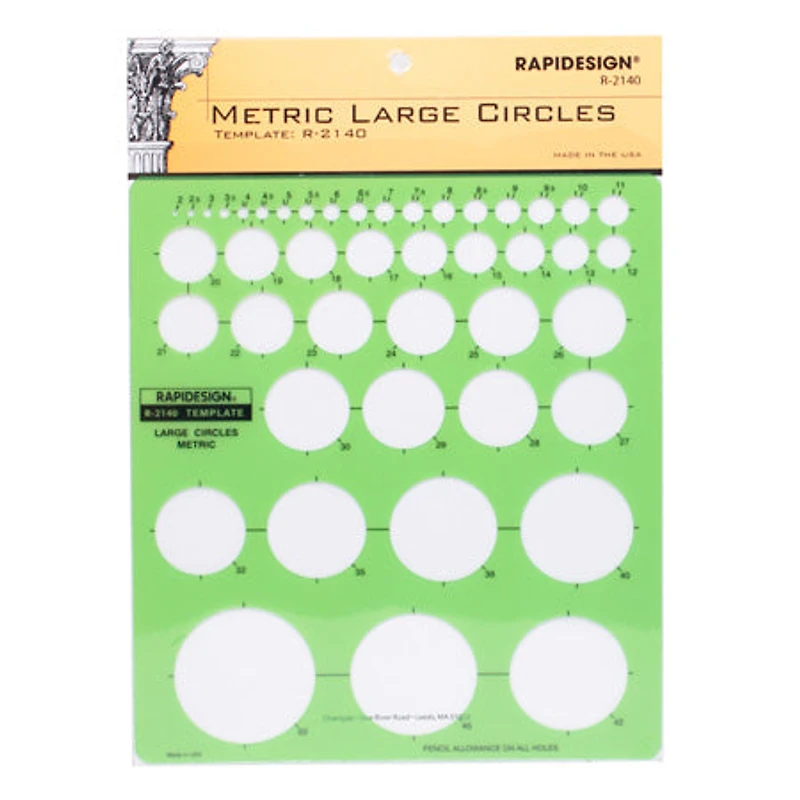 Metric large circles template