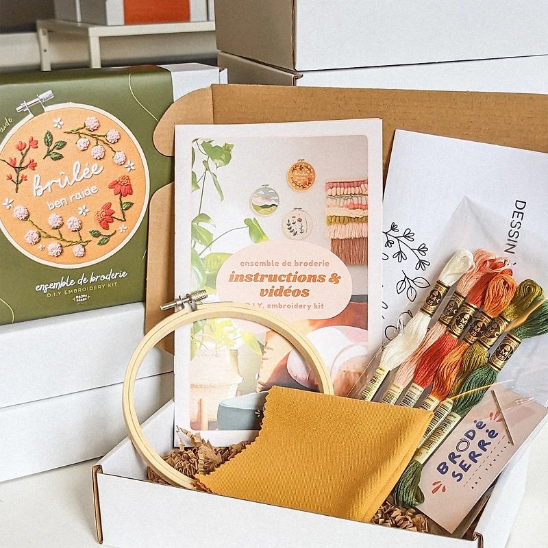 DIY Embroidery Kit - "Brûlée ben raide"