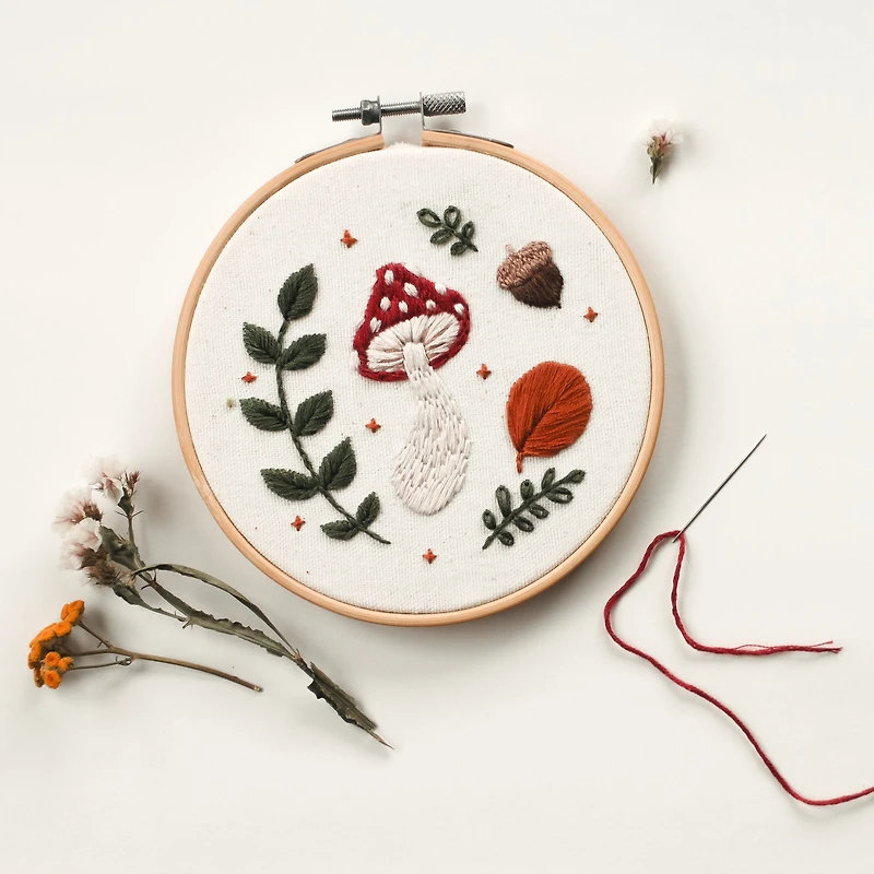 DIY Embroidery Kit - Mushroom Forest