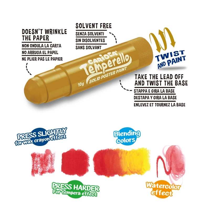 6-Pack Temperello Poster Paint Sticks - Metallic