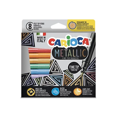 8-Pack Metallic Fine Tip Markers