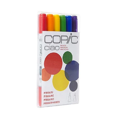 Ensemble de 6 marqueurs Copic - Couleurs primaires