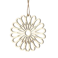 Ens. 3 ornements en bois naturel - mandala
