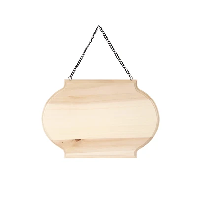 Plaque en bois avec chaine