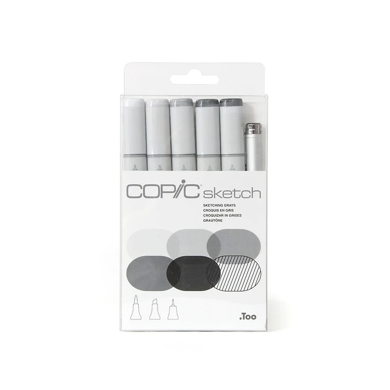 Ens. 6 marqueurs Copic Sketch - tons gris