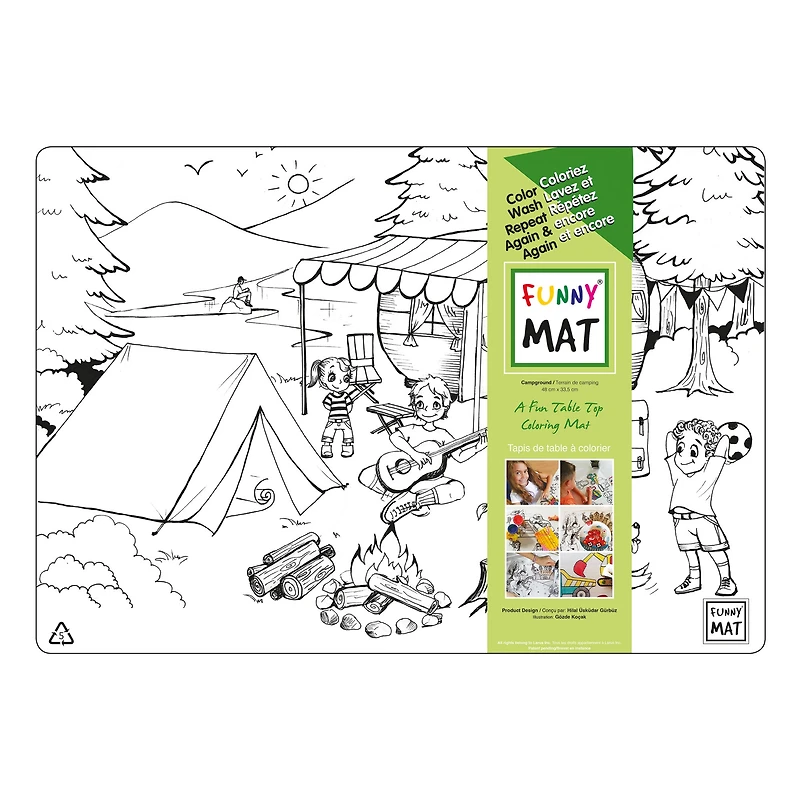Funny Mat Colouring Placemat - Camping