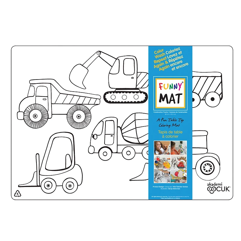 Funny Mat Colouring Placemat - Construction