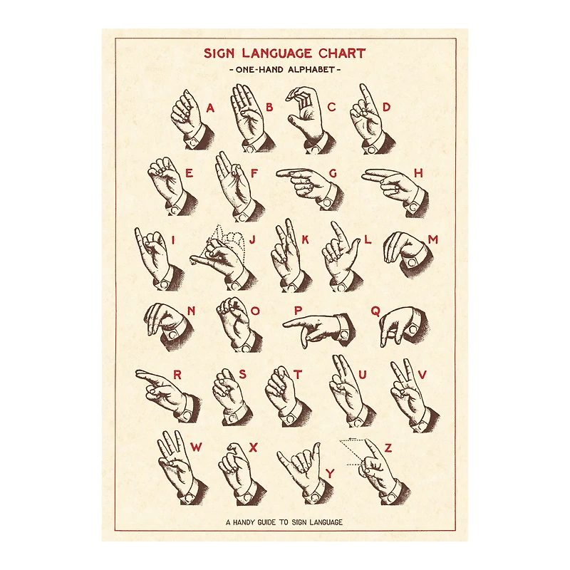 Papier décoratif - langage des signes