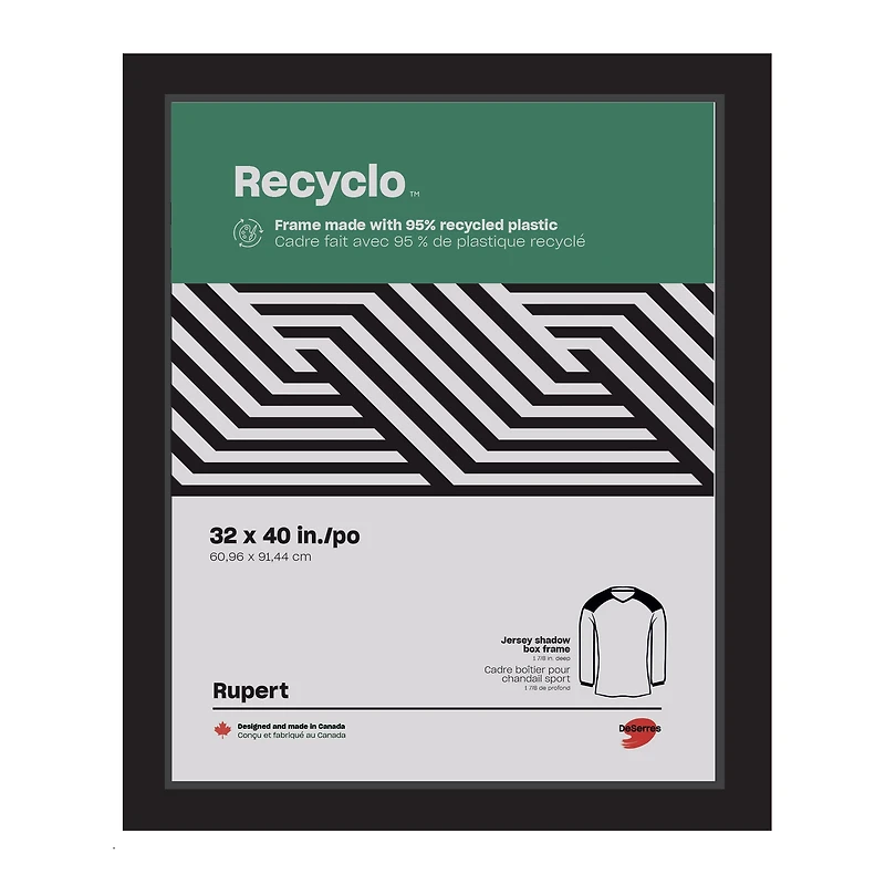 Cadre boîtier écoresponsable recyclo™ Rupert - noir, 32 x 40 po