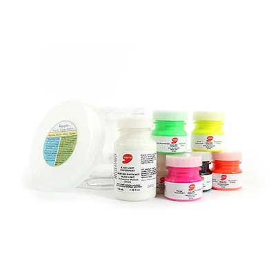 Set of black light poster paints