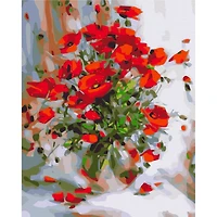 Kit peinture à numéros - « Coquelicots à l'huile »