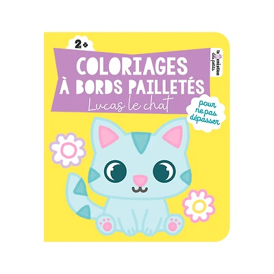 Coloriages à bords pailletés : Lucas le chat