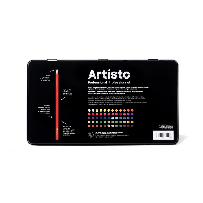 Ens. 60 crayons de couleur Artisto Professionnel