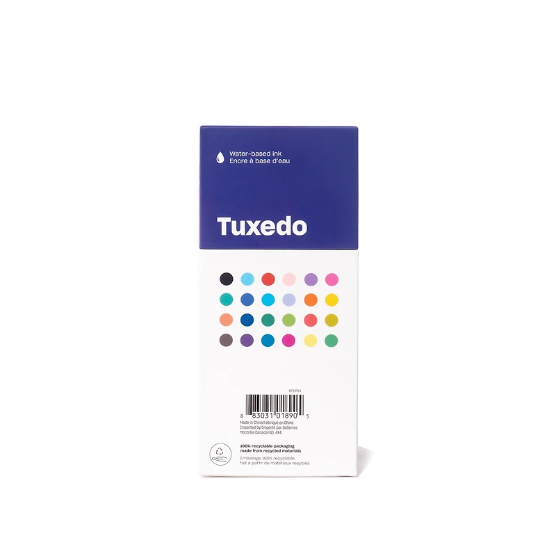 24-Pack Tuxedo Double-Ended Markers Set, Assorted Colours - Fine and Brush Tip