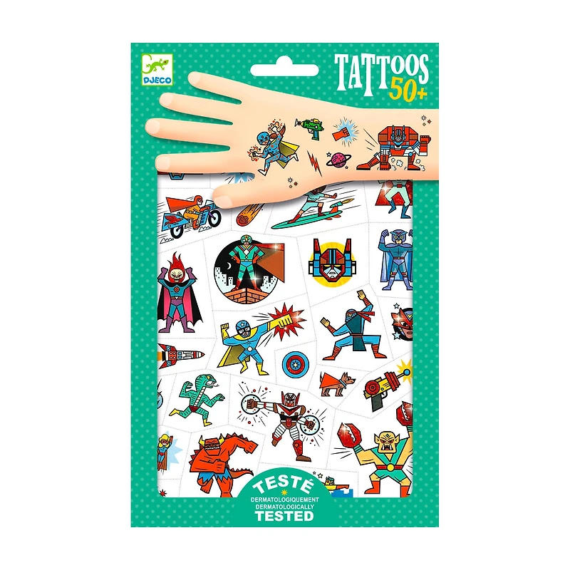 Tatouages éphémères - Héros et méchants