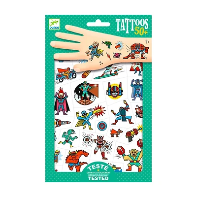 Tatouages éphémères - Héros et méchants