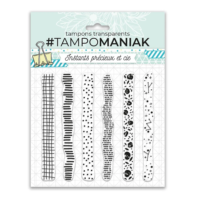 Planche de tampons transparents - Masking tape déco