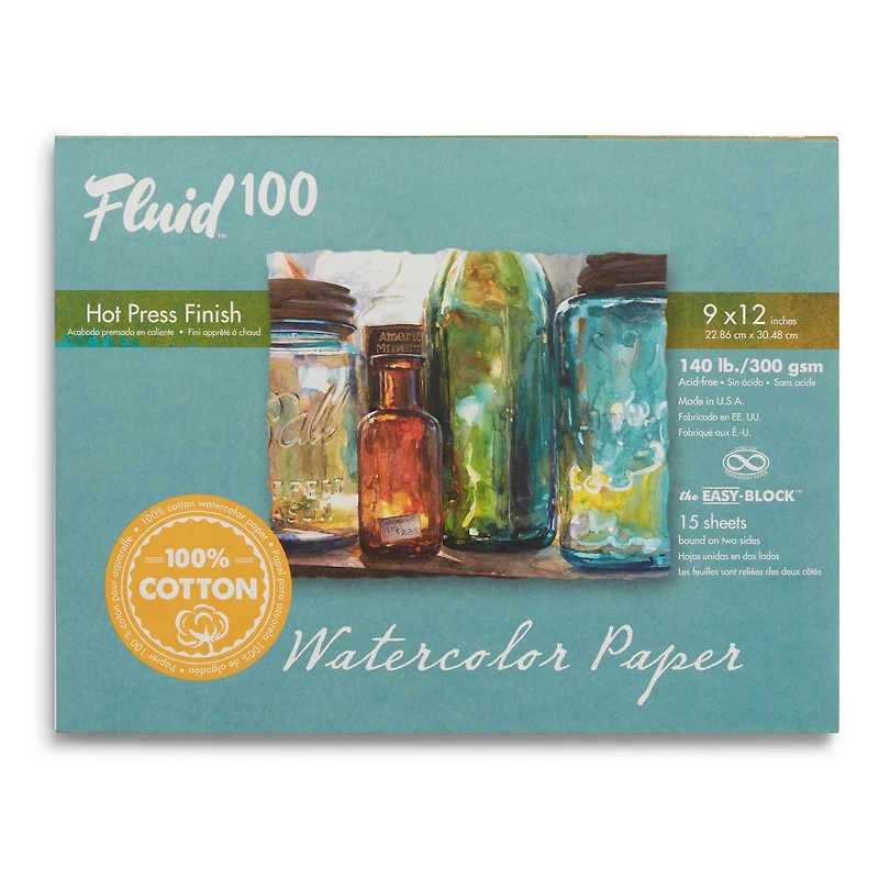 Fluid 100 Watercolour Block - Hot Press