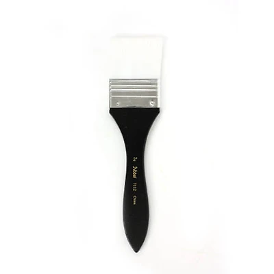 White Synthetic Flat Paintbrush