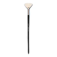 Fan paintbrush with white bristles