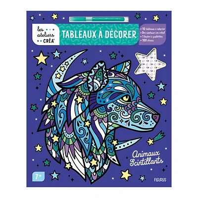 Tableaux à décorer : Animaux scintillants - French Ed.