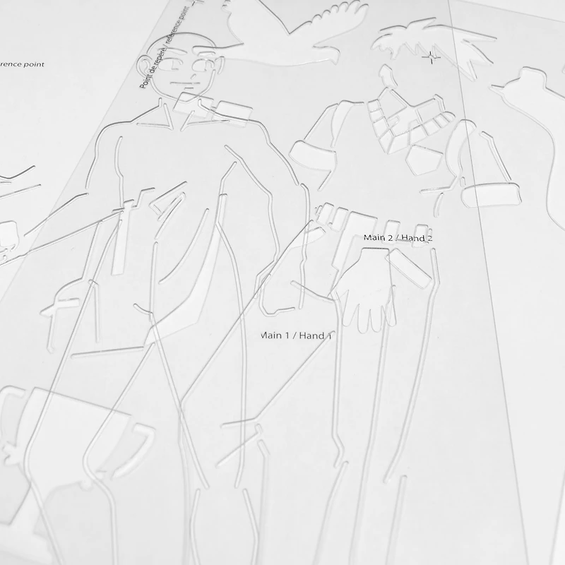 Trace Manga Stencil - School Boy