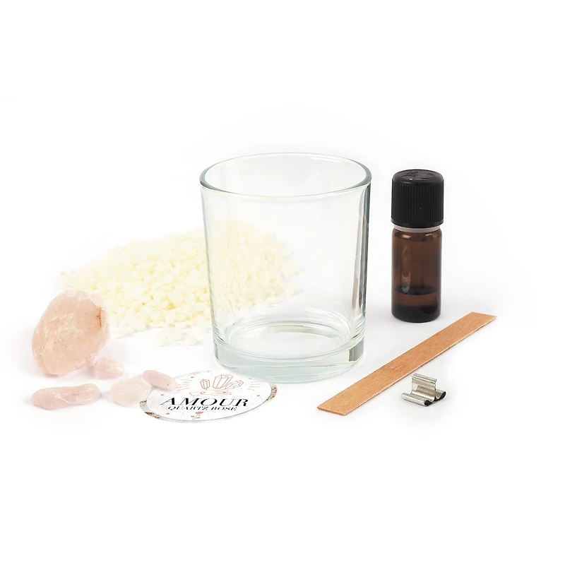 DIY Lithotherapy Candle Kit - Rose Quartz