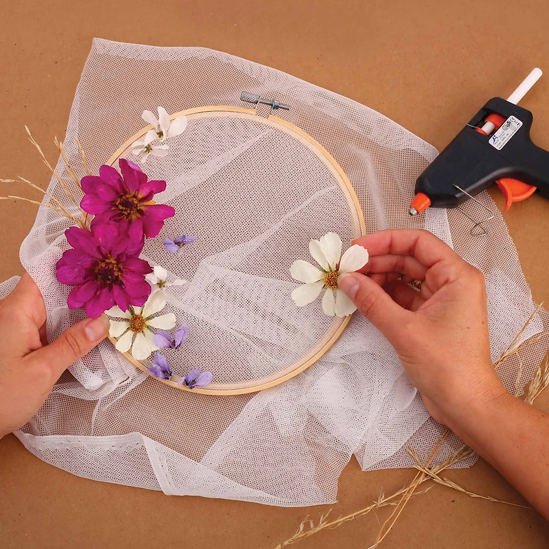 Voile tulle à broder - blanc