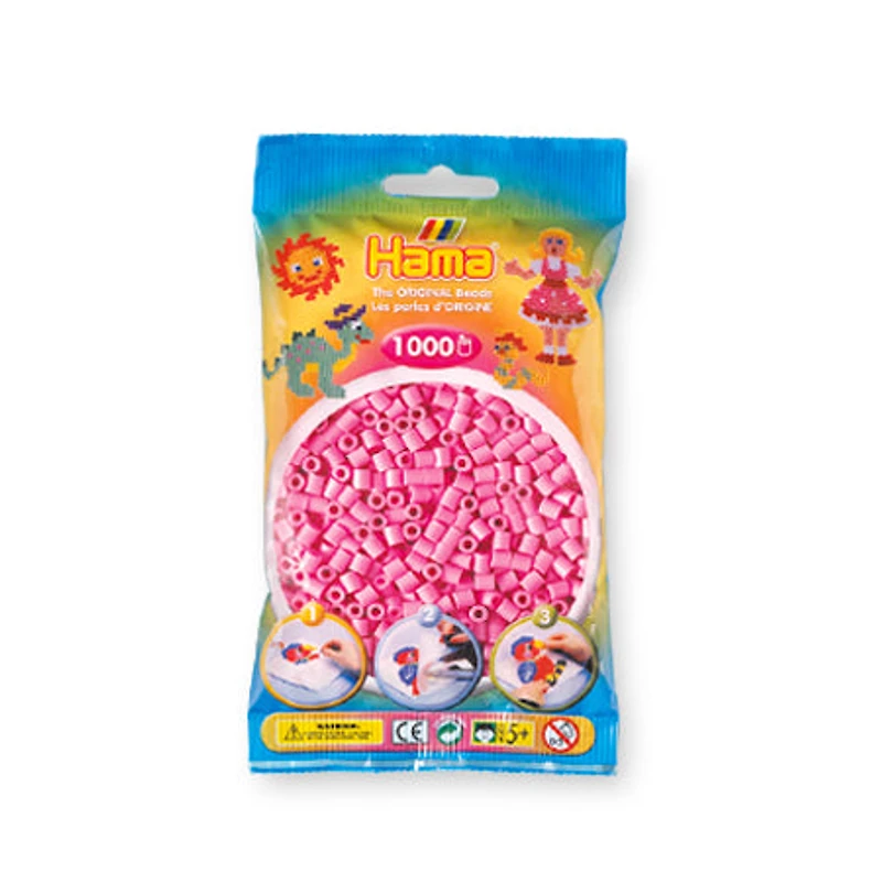 Pqt. 1000 perles Hama Midi - rose pastel